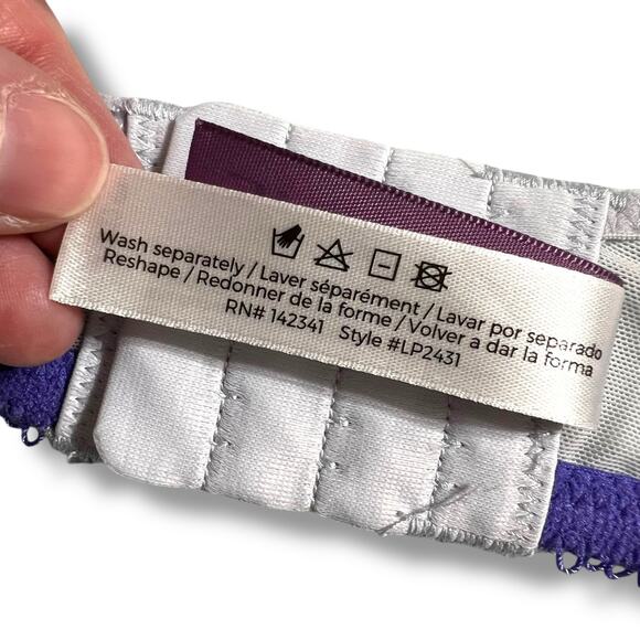 Adore Me Womens Balconette Bra Embroidered Floral Print Blue Lightly Lined 38DD - Picture 10 of 10